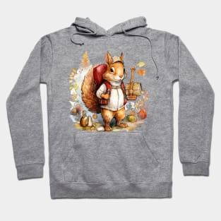 Watercolor Adventure Squirrel #6 Hoodie